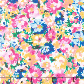 Painterly Petals - Valley Packed Flowers Wild Yardage