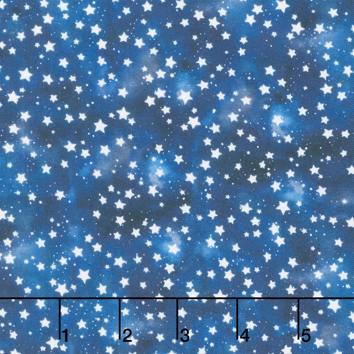 Stars and Stripes - Small White Stars Blue Yardage