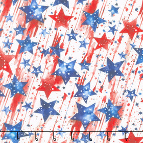 Stars and Stripes - Shooting Stars White Yardage
