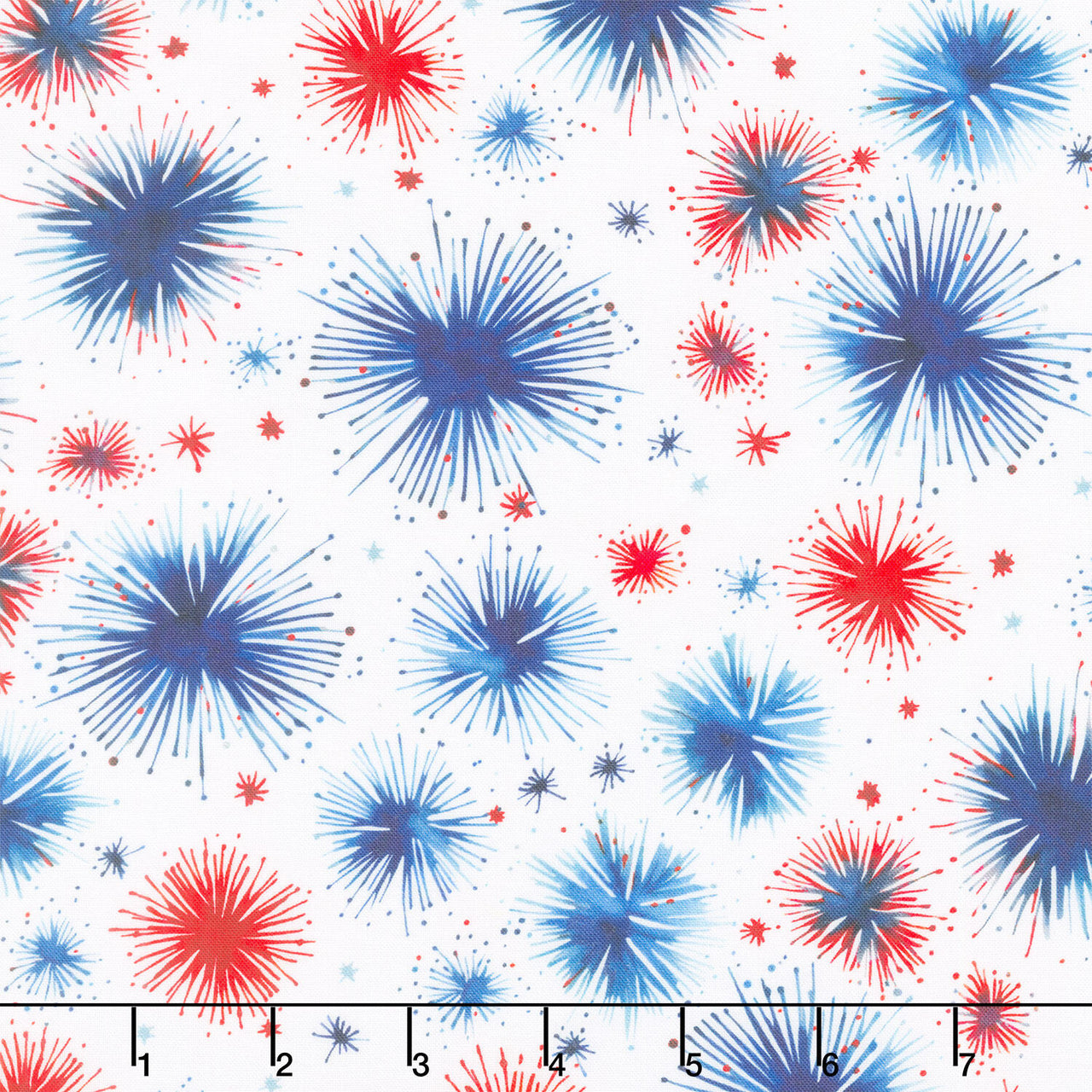 Stars and Stripes - Red and Blue Fireworks Celebration Yardage