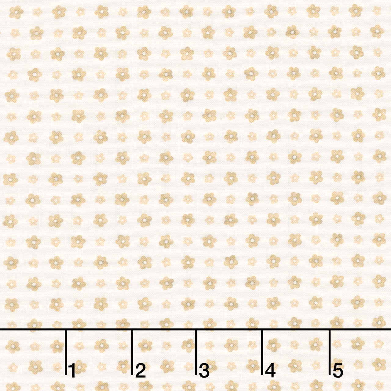 Fabric Market - Small Flower Grid Natural Yardage