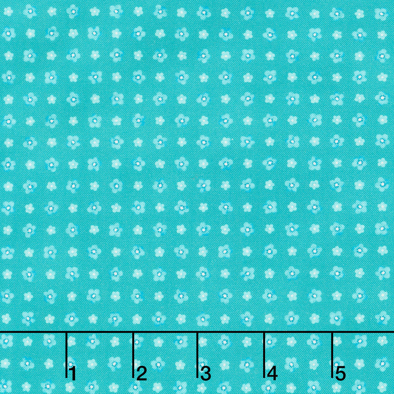 Fabric Market - Small Flower Grid Peacock Yardage