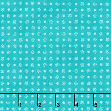 Fabric Market - Small Flower Grid Peacock Yardage