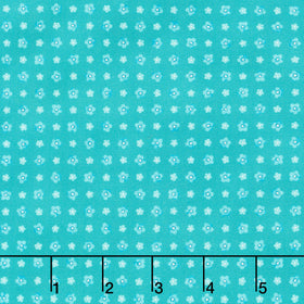 Fabric Market - Small Flower Grid Peacock Yardage