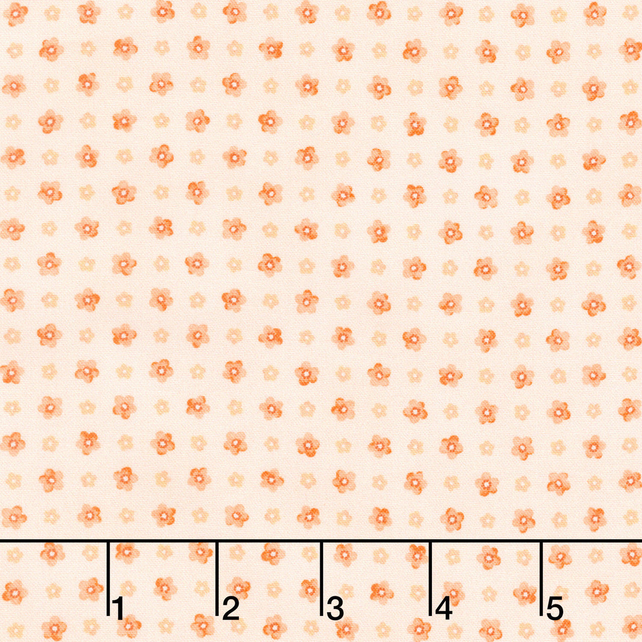 Fabric Market - Small Flower Grid Ice Peach Yardage