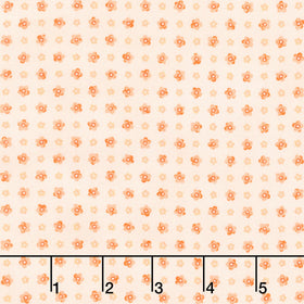Fabric Market - Small Flower Grid Ice Peach Yardage