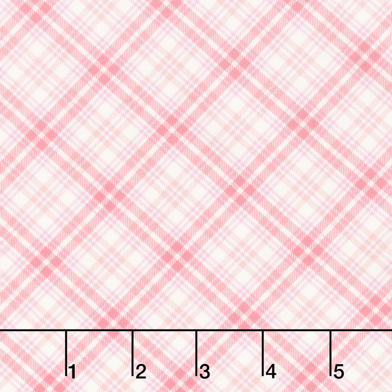 Fabric Market - Diagonal Plaid Pink Lemonade Yardage