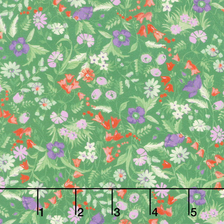Fabric Market - Packed Mixed Florals Forest Yardage
