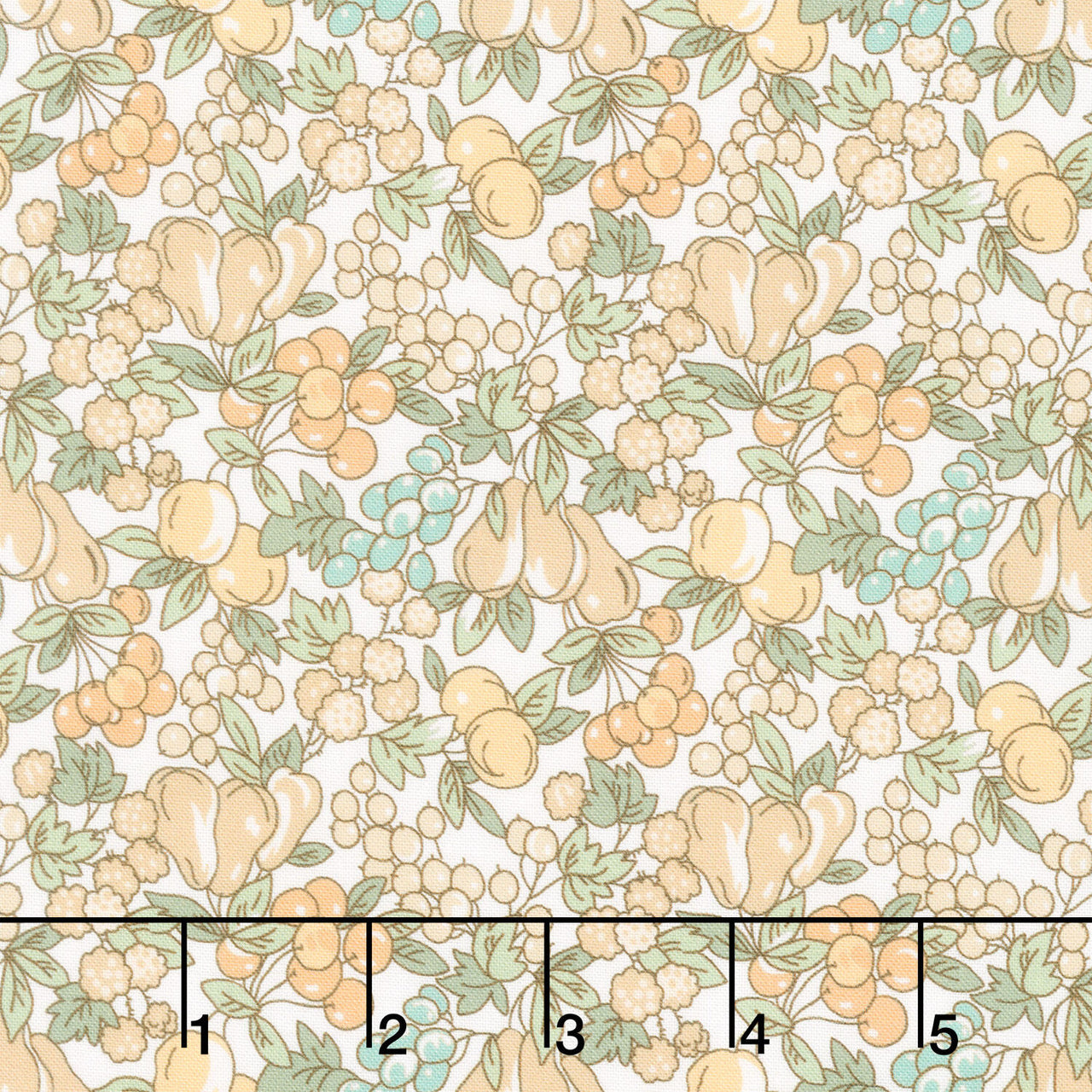 Fabric Market - Packed Leaves And Fruits Vintage Yardage