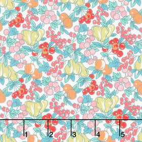 Fabric Market - Packed Leaves And Fruits Retro Yardage