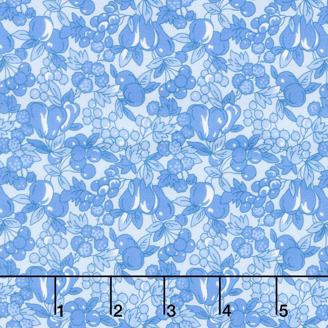 Fabric Market - Packed Leaves And Fruits Blue Yonder Yardage