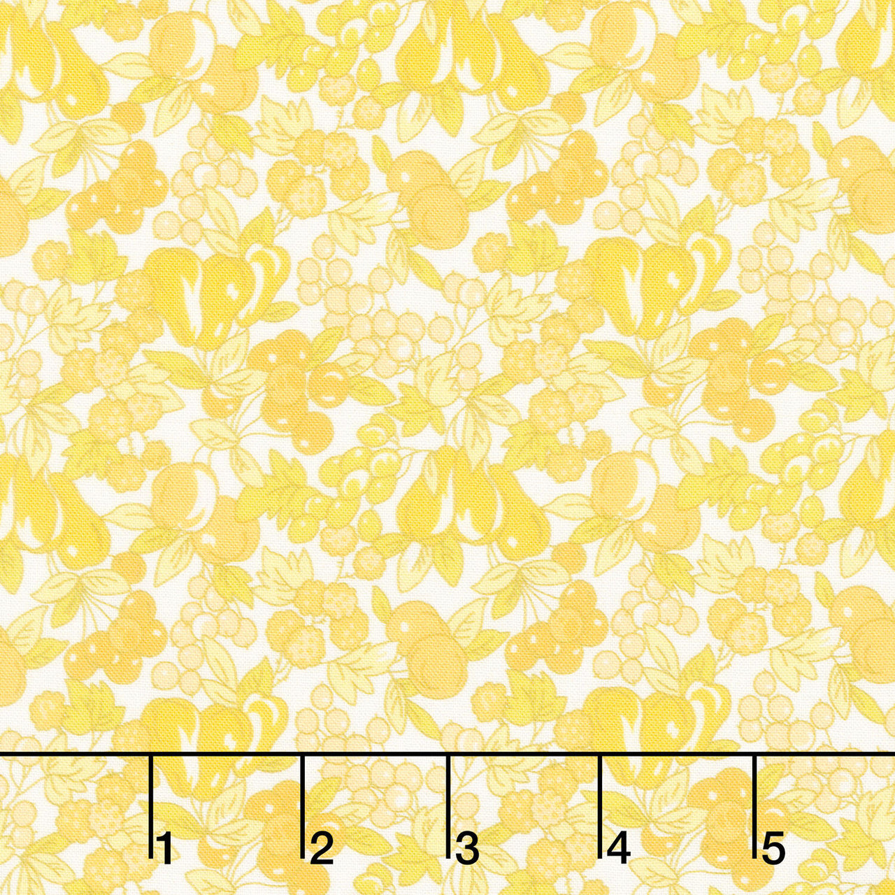 Fabric Market - Packed Leaves And Fruits Corn Yellow Yardage