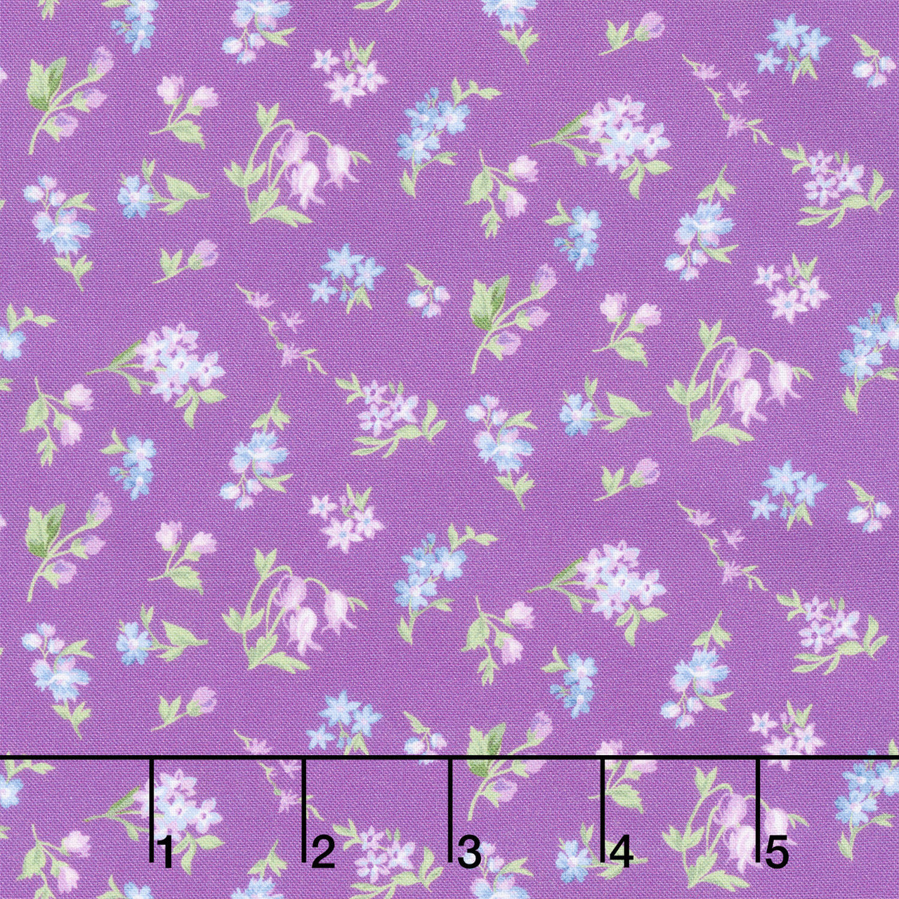 Fabric Market - Tossed Flower Sprigs Petunia Yardage