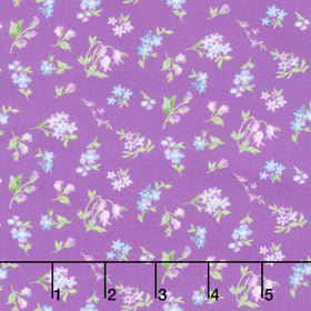 Fabric Market - Tossed Flower Sprigs Petunia Yardage