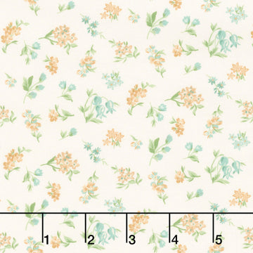 Fabric Market - Tossed Flower Sprigs Vintage Yardage