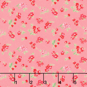 Fabric Market - Tossed Flower Sprigs Guava Yardage