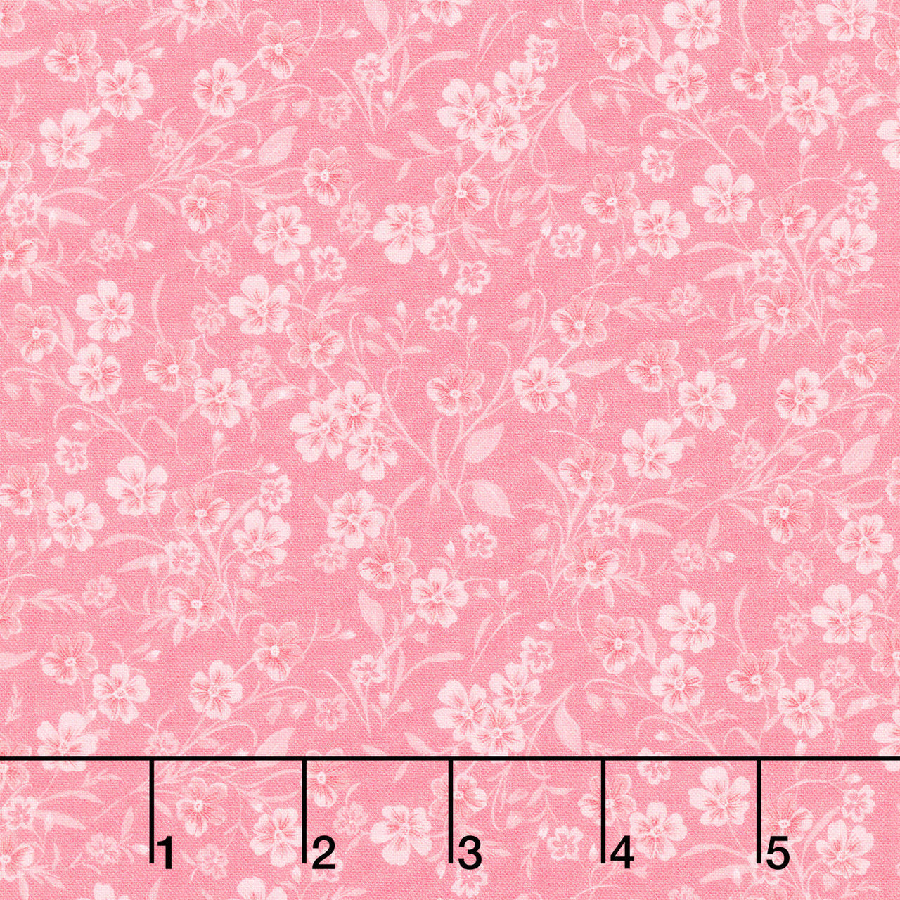 Fabric Market - Tonal Stemmed Florals Flamingo Yardage
