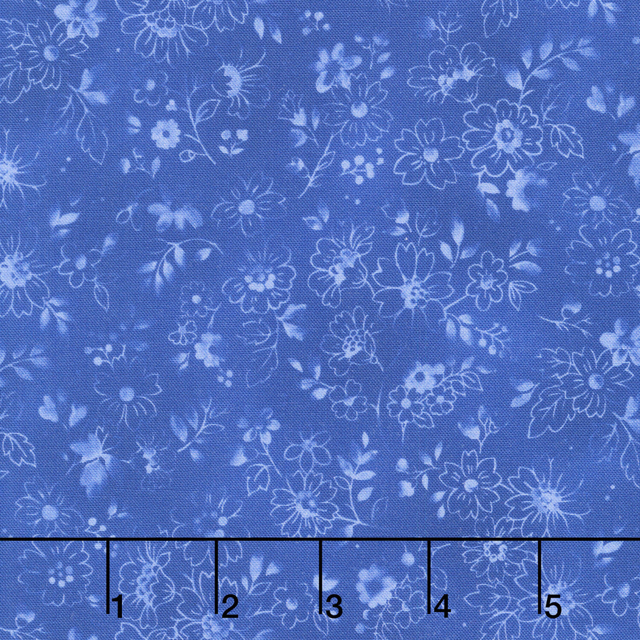 Fabric Market - Tonal Florals Blueberry Yardage