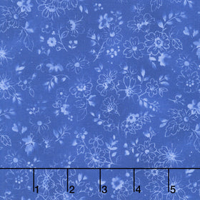 Fabric Market - Tonal Florals Blueberry Yardage