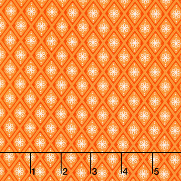 Fabric Market - Diamond Flower Orange Yardage