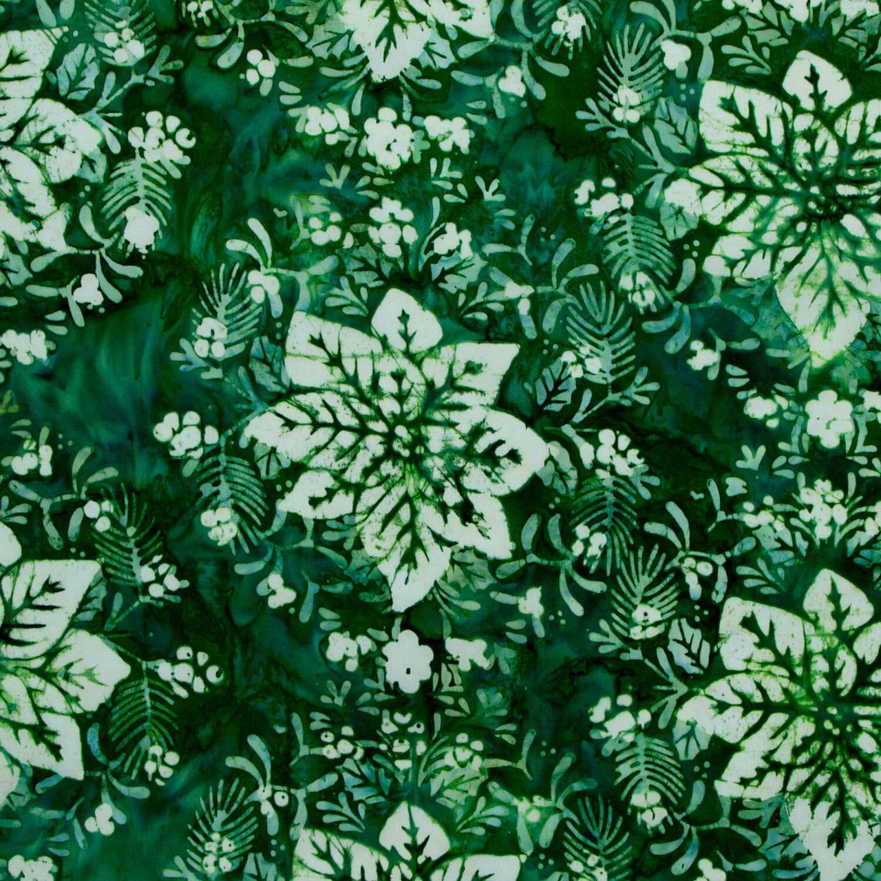 Christmas Cheer - Poinsettias Sprigs Jade Yardage