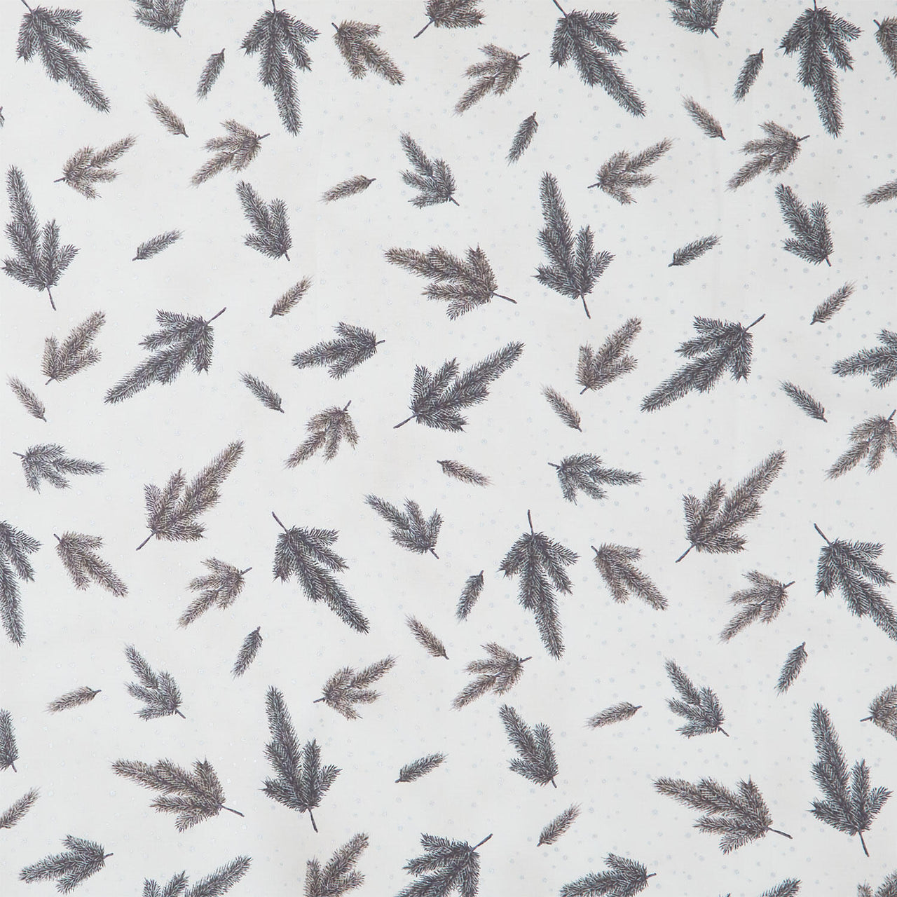 Holiday Flourish - Forest Glen Pine Sprigs Blanc Metallic Yardage