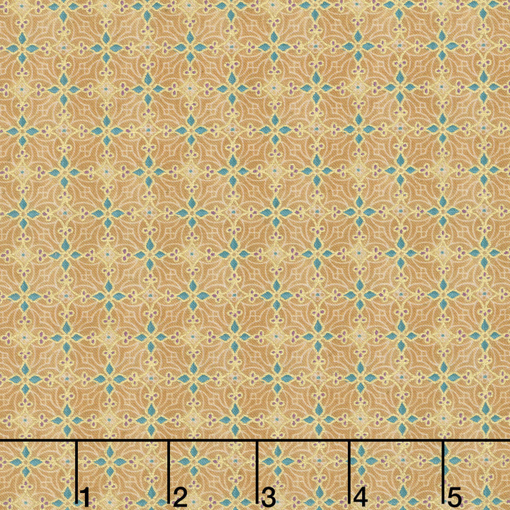 Star of Wonder - Geometric Pattern Gold Metallic Yardage