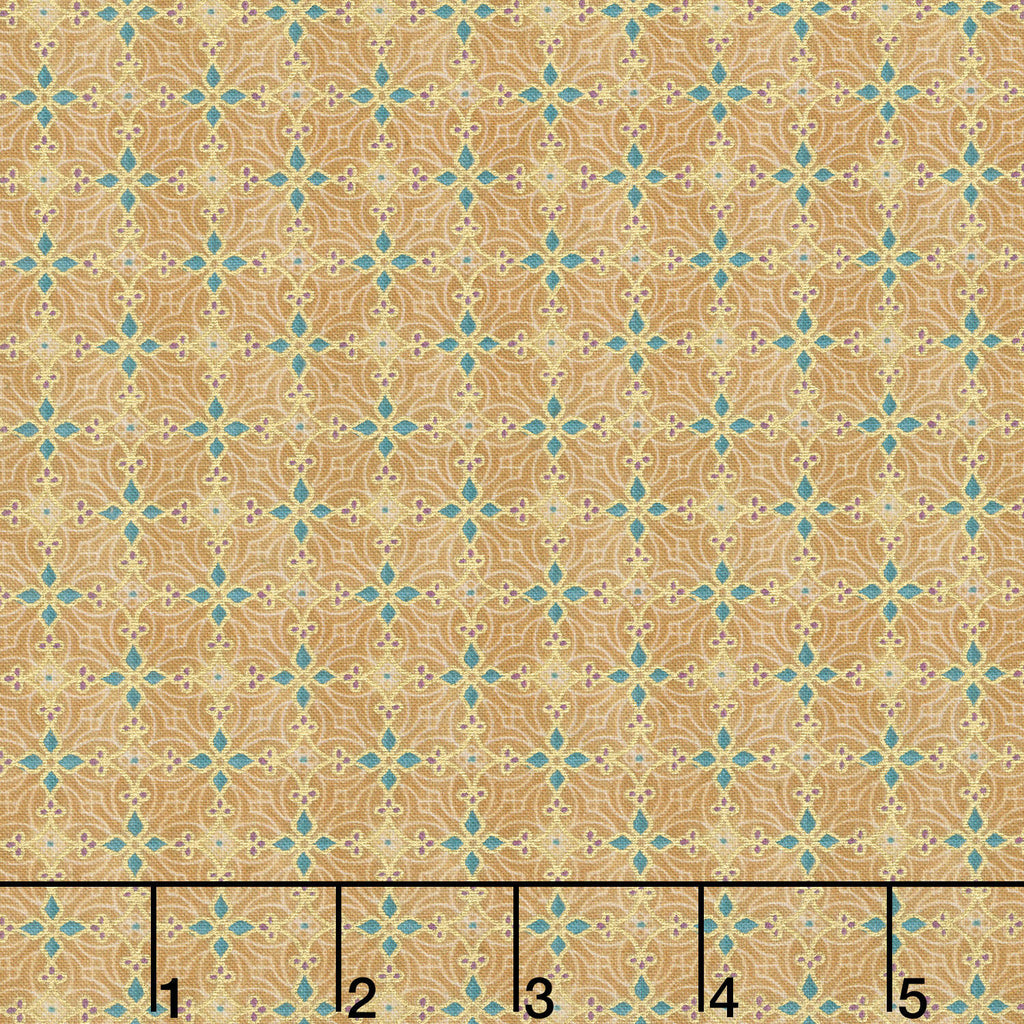 Star of Wonder - Geometric Pattern Gold Metallic Yardage