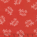 Holiday Nutcracker Collection - Merry & Bright Text Cranberry Yardage