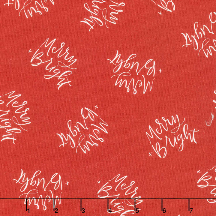 Holiday Nutcracker Collection - Merry & Bright Text Cranberry Yardage