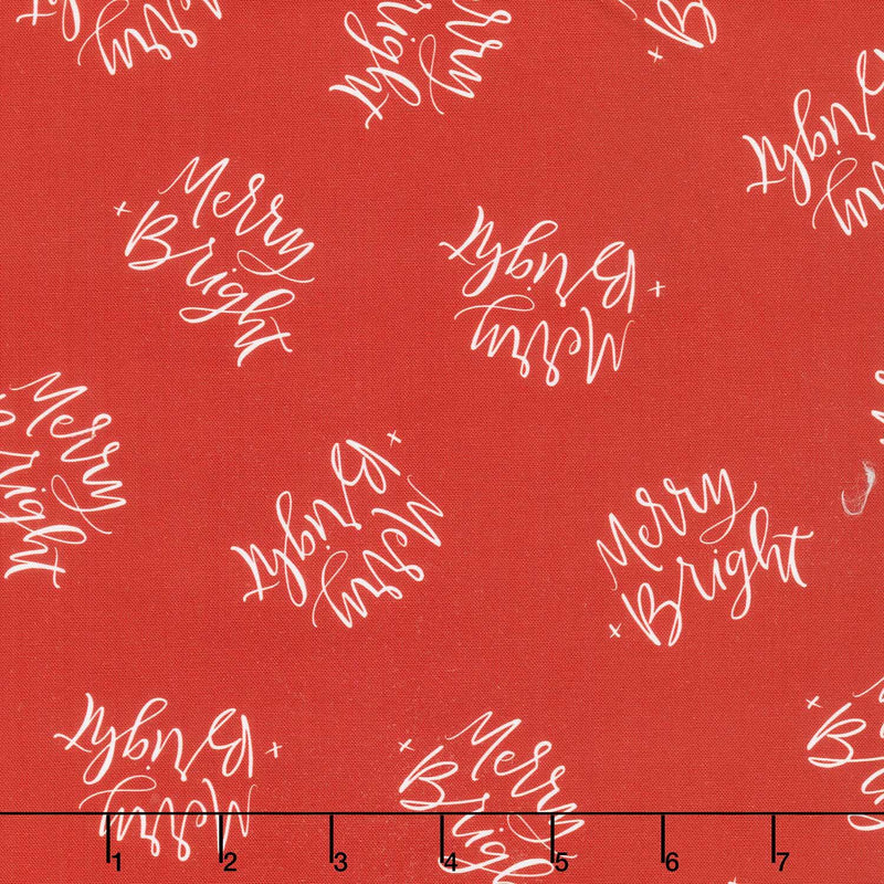 Holiday Nutcracker Collection - Merry & Bright Text Cranberry Yardage