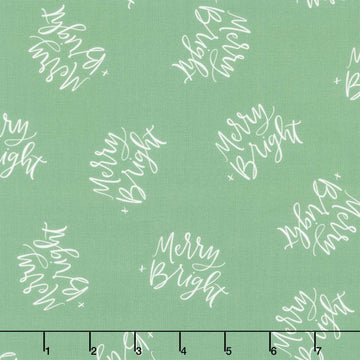 Holiday Nutcracker Collection - Merry & Bright Text Holly Yardage