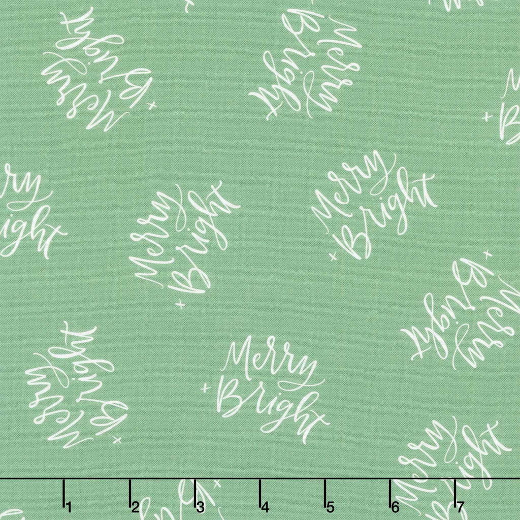 Holiday Nutcracker Collection - Merry & Bright Text Holly Yardage