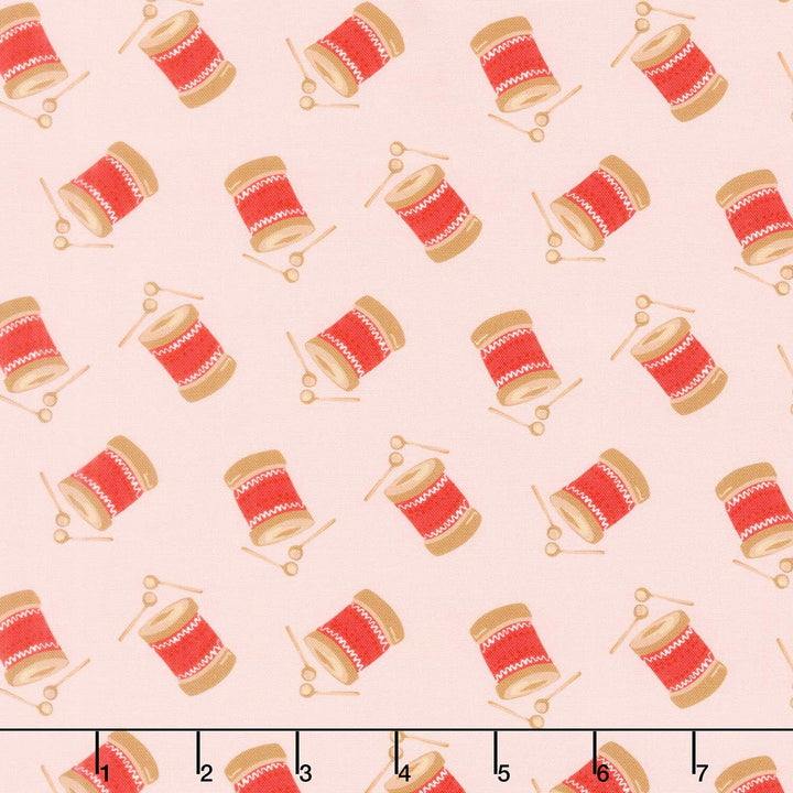 Holiday Nutcracker Collection - Tossed Drums Pink Yardage