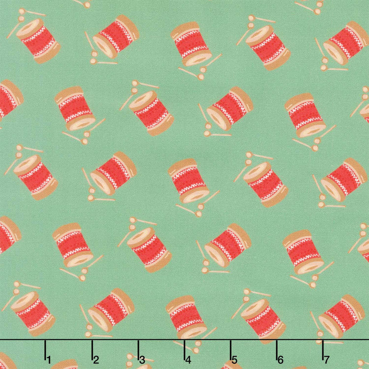 Holiday Nutcracker Collection - Tossed Drums Holly Yardage