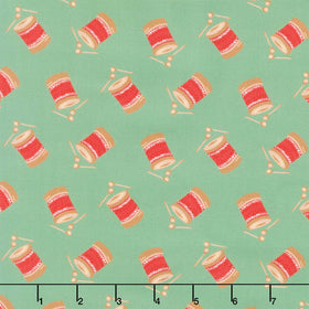 Holiday Nutcracker Collection - Tossed Drums Holly Yardage