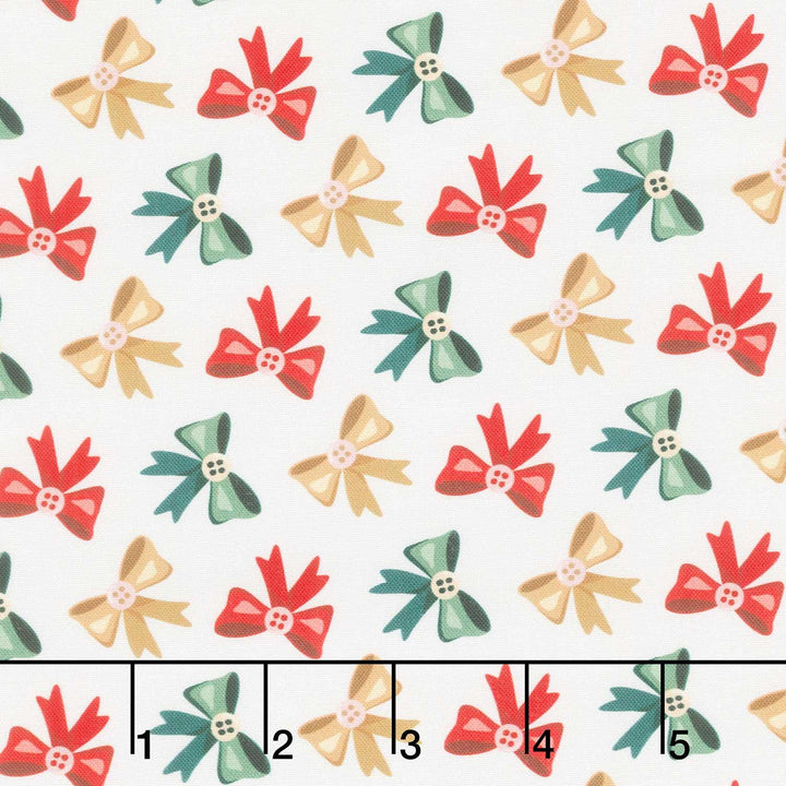 Holiday Nutcracker Collection - Ribbons Bows Ecru Yardage