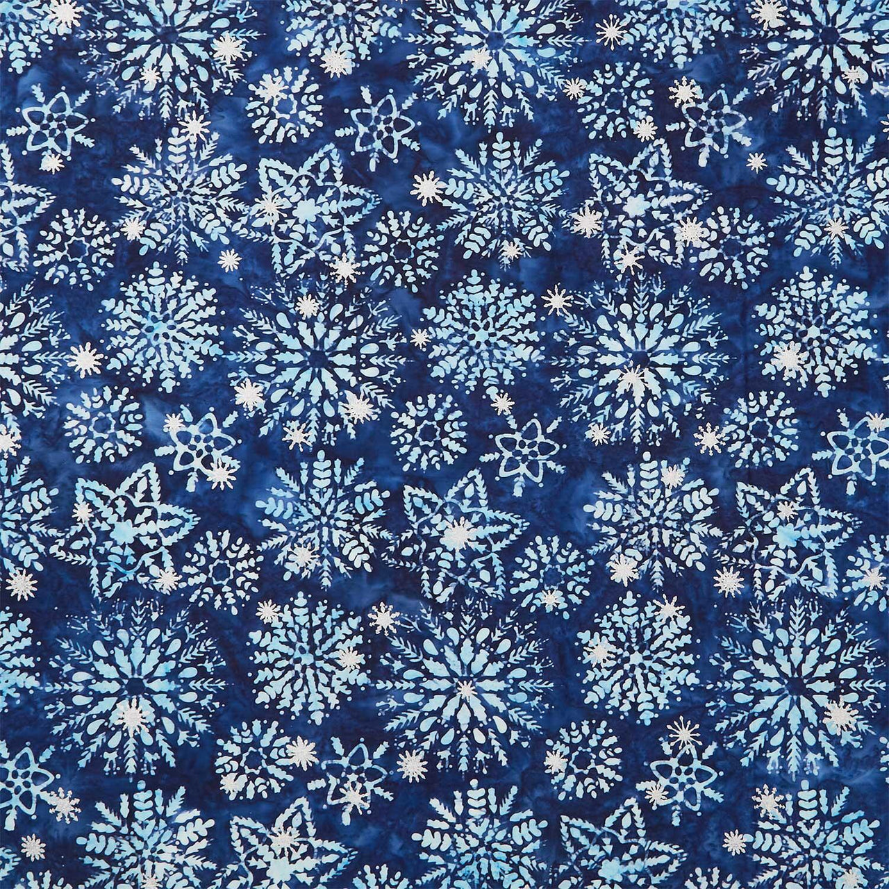 Artisan Batiks - Evergreen Ice Snowflakes Blue Yardage