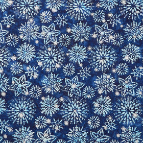 Artisan Batiks - Evergreen Ice Snowflakes Blue Yardage