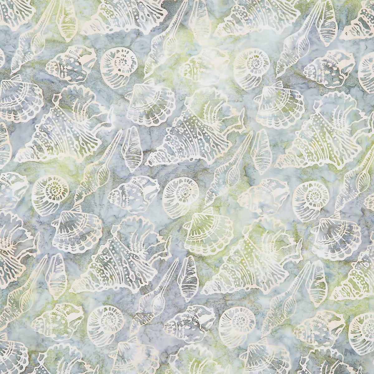 Artisan Batiks - Tranquil Tides Shells Moss Yardage