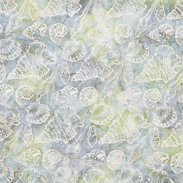Artisan Batiks - Tranquil Tides Shells Moss Yardage