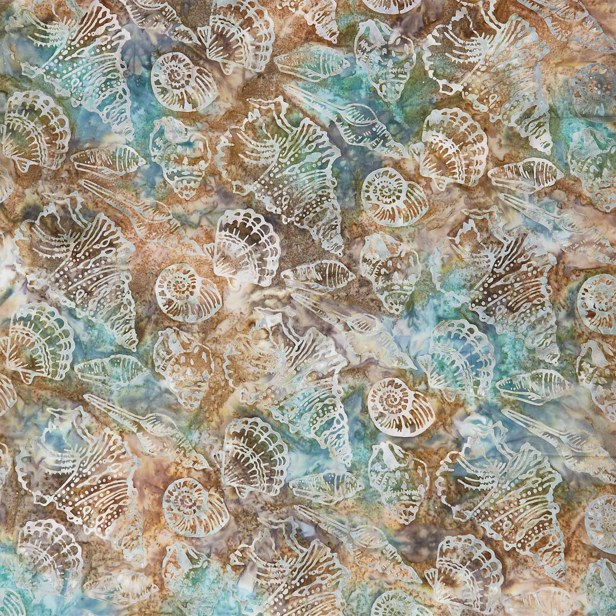 Artisan Batiks - Tranquil Tides Shells Coastline Yardage