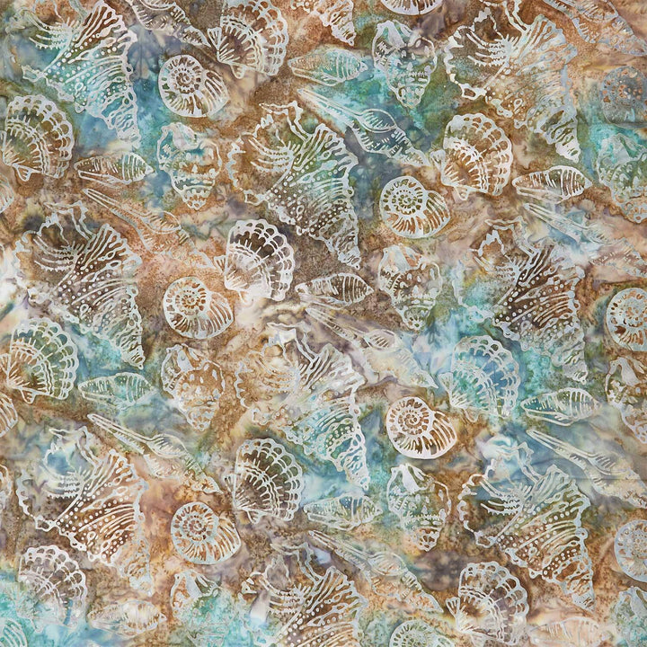 Artisan Batiks - Tranquil Tides Shells Coastline Yardage