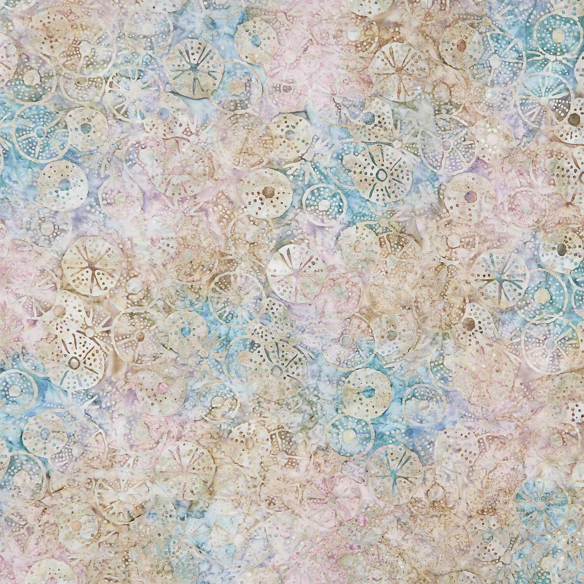 Artisan Batiks - Tranquil Tides Sea Urchin Shells Coastal Fog Yardage