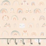 The Wild Ones - Rainbows Animal Faces Tan Yardage