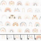 The Wild Ones - Rainbows Animal Faces Ivory Yardage