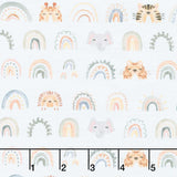 The Wild Ones - Rainbows Animal Faces Cloud Yardage