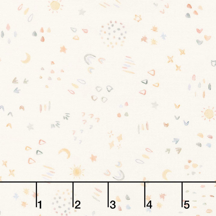 The Wild Ones - Tossed Little Geo Shapes Natural Yardage