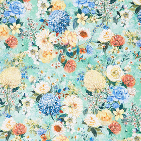 Bloomfield Love - Large Tossed Flowers Balsam Yardage