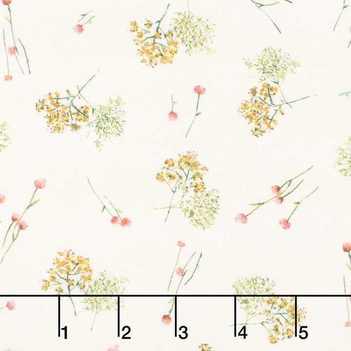 Bloomfield Love - Tossed Flower Sprigs Natural Yardage